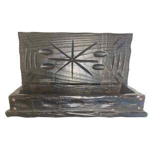 Vintage Lobeco Spanish MCM Spain Carved Wooden Trinket Box Hinge Lid Wood Stash